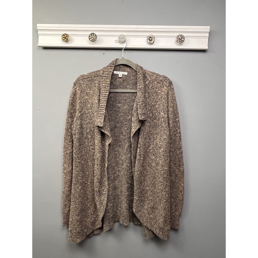 Cabi‎ Cardigan Womens Small Brown Marled Open Front 880 Shawl Collar Cotton Knit
